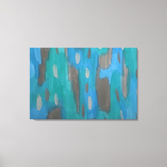 Abstrato Art Impressão em azul, verde e Cinza (Frente)