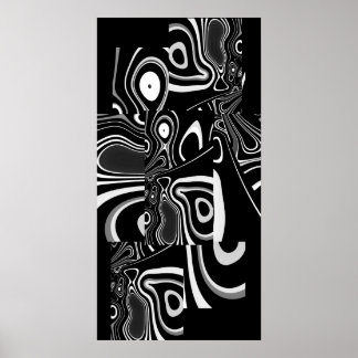 Abstrato Art Poster ultra moderno preto branco 2