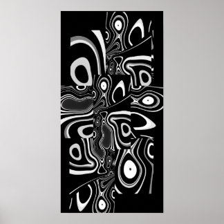 Abstrato Art Poster ultra moderno preto branco 3