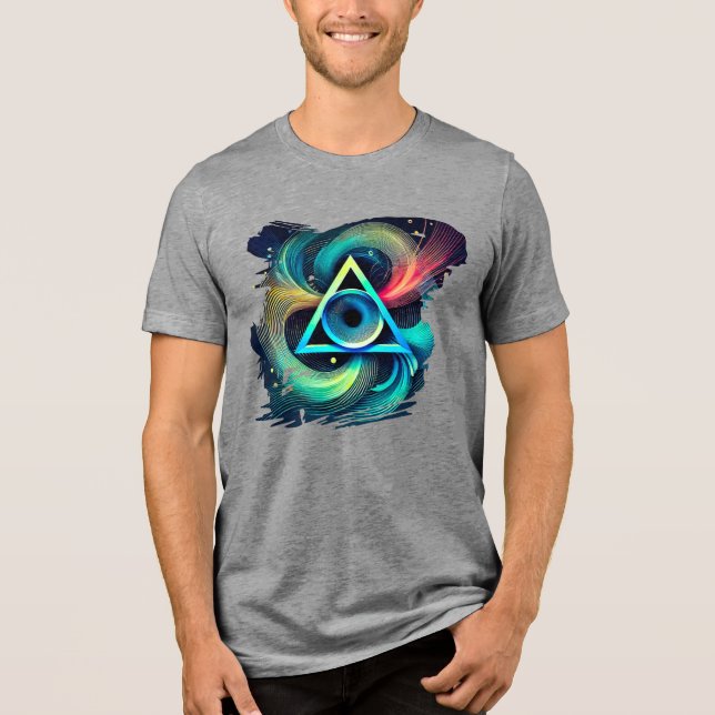 Abstrato Art T-Shirt - Pulso De Neon (Frente)