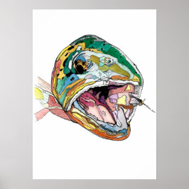 Abstrato Art Trout Poster