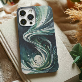 Abstrato azul água espiral Canvas de aquarela