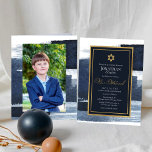 Abstrato Azul Azul, Bar de Foto Dourada Mitzvah<br><div class="desc">Descubra a fusão requintada de design abstrato e significado cultural neste Abstrato Blue Gilded Photo Bar Mitzvah Foil Invitation. Com um intricado design artístico inspirado pela beleza da herança judaica,  este convite trará o palco para uma celebração inesquecível que mescla o melhor do velho e do novo.</div>