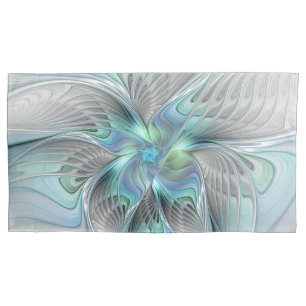 Abstrato Azul Borboleta Verde Fantasia Arte Fracta