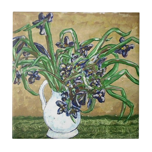 Abstrato, Azulejos de arte, flores na mesa (Frente)