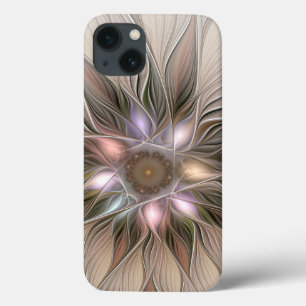 Abstrato Beige Brown Floral Fractal de Flor Joyful