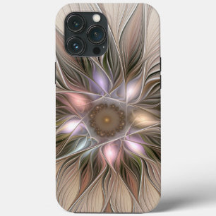 Abstrato Beige Brown Floral Fractal de Flor Joyful