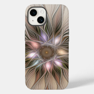 Abstrato Beige Brown Floral Fractal de Flor Joyful