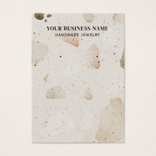 Abstrato Beige Terrazzo Earrando Placas de Exibiçã