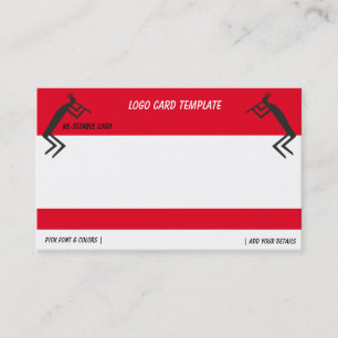 Abstrato Black Kokopelli Logo Cartão de visita