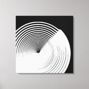 Abstrato Black & White Ink Art Canvas Wall Decor
