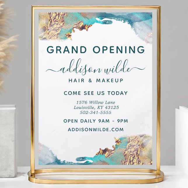 Abstrato Blue & Dourado Watercolor Business Flyer (Criador carregado)