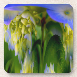 Abstrato Blue Hydrangea Floral Cork Porta copos Se