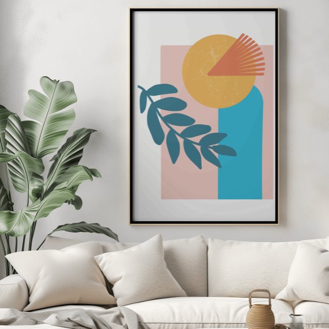 Abstrato boho poster azul- (Criador carregado)
