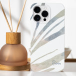 Abstrato Boho sai com o nome<br><div class="desc">Esta bela capa de telefone de estilo 'boho' apresenta o trabalho de arte de folha abstrato em cores clássicas,  neutras e espaço para personalizar com seu nome ou uma frase curta no canto inferior.</div>