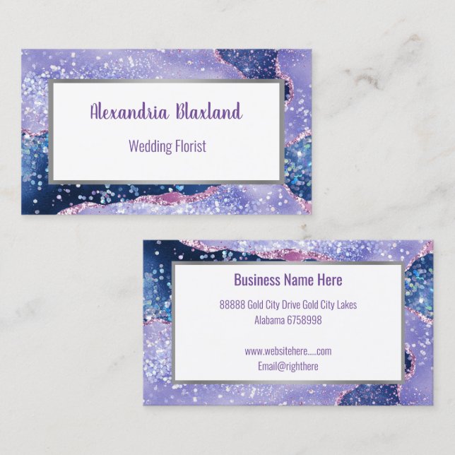 ABSTRATO BRANCO CARTÃO DE VISITA MARBLE (Frente/Verso)