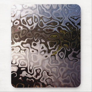 Abstrato Brown, Cinza, Mousepad Branco