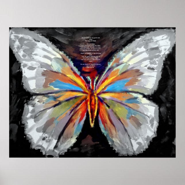 Abstrato Butterfly Painting - Impressões de arte (Frente)