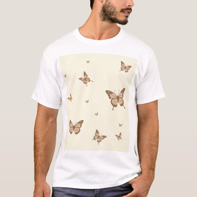 Abstrato Butterfly T-Shirt Design (Frente)