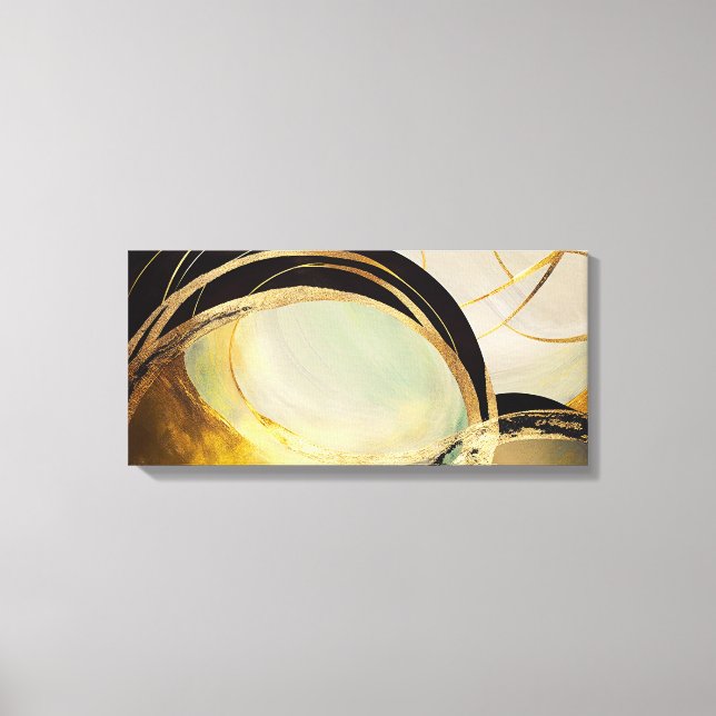 Abstrato Canvas horizontal com efeito do Ouro (Frente)