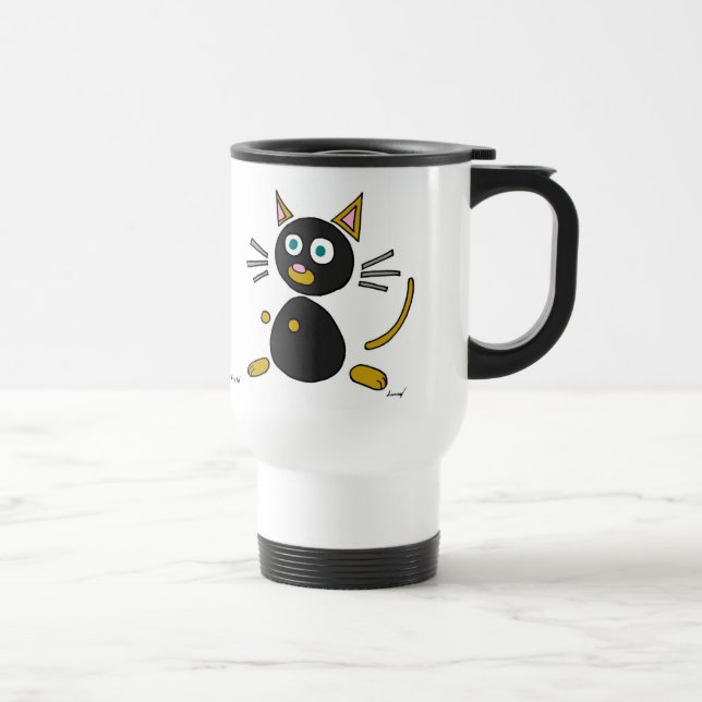 Abstrato Cat Caneca de viagem (Direita)