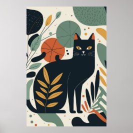 Abstrato Cat Impressão de Poster Home Decor