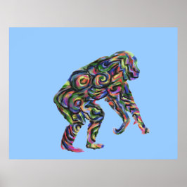 Abstrato Chimpanzé Poster