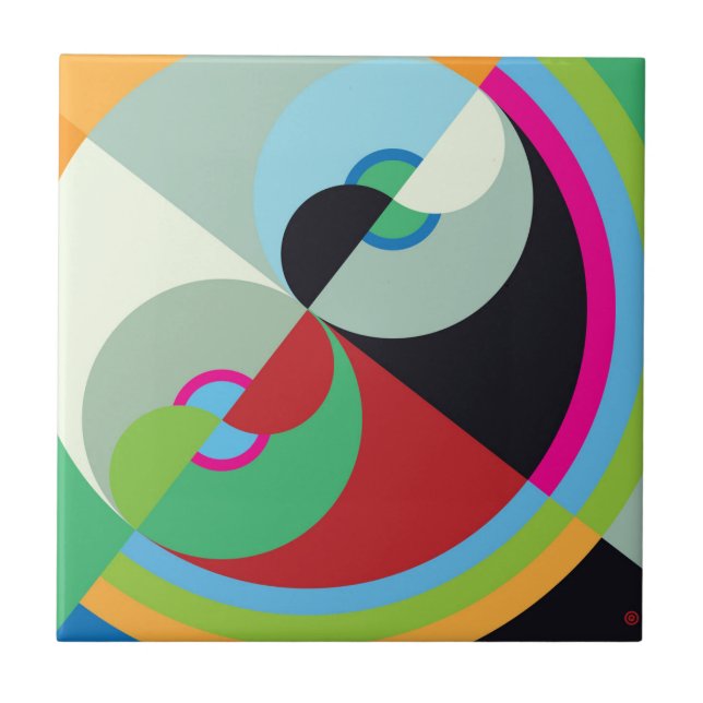 Abstrato Círculos Azulejo cerâmico (Frente)