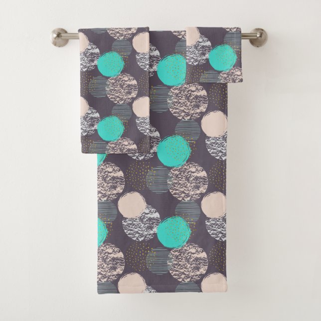 Abstrato Círculos Conjunto de toalhas de padrão (Insitu)