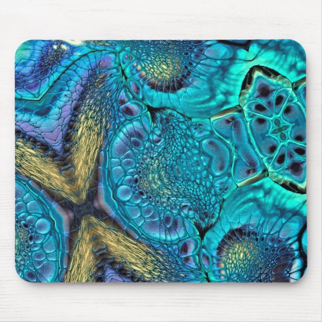 Abstrato Color Explosion Aqua Blue Mouse Pad Azul (Frente)