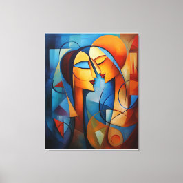 Abstrato Colorida Pintura Casal Parede canvas Arte