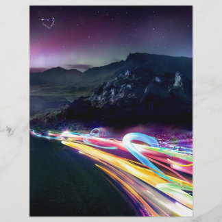 Abstrato Cores Luzes do Norte Estrada