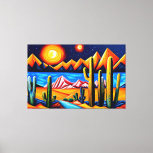 Abstrato Cubist Desert Canvas Print