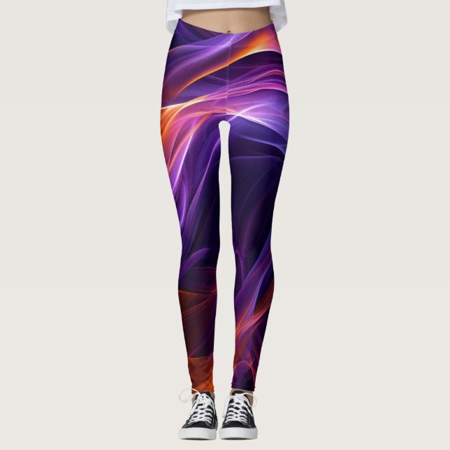 Abstrato Curvas Leggings (Frente)