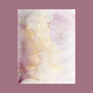 Abstrato de Aquarela Papel Dourado Líquido