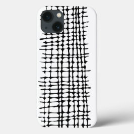 Abstrato de arte de padrão de grade orgânico preto