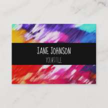 Abstrato de artista cartão de visita pintado color