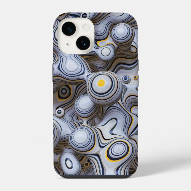 Abstrato de bolha de cinza | iPhone 14 Case-Mate (Verso)