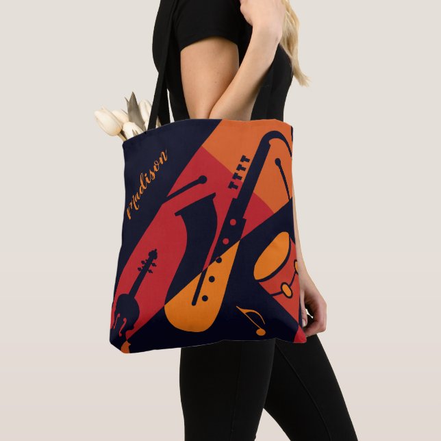 Abstrato de bolsas de música com nome personalizad (Close Up)