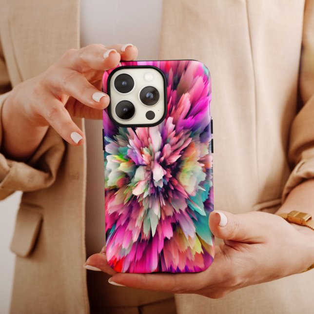 Abstrato de Burst de Nuvem Rosa | iPhone 14 Case-M (Criador carregado)