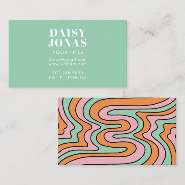 Abstrato de Cartão de visita retrocesso de 70 (Frente/Verso)