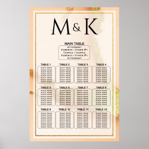 Abstrato de Coral Moderno Poster de Casamento Incr