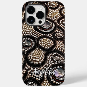 Abstrato de Couro Mínimo Faux com Nome Personaliza