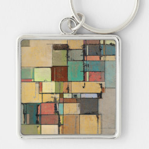 Abstrato de de metal colorido Chaveiro