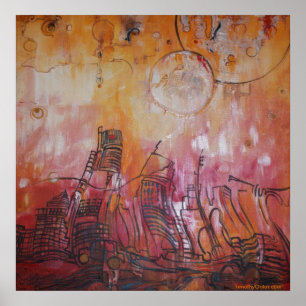 Abstrato de Detroit VI - impressão das canvas