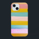 Abstrato de Forma Simples, Grelha de Mola a Rosa<br><div class="desc">Adicione um toque pessoal ao seu dispositivo com esta capa de telefone Simples e Bonita Abstrato de Watercolor Stripes, com matizes cor-de-rosa delicados e o seu nome com script elegante. As listras de aquarelas moles criam uma design moderna e encantadora que é na moda e única. Perfeito para quem ama...</div>