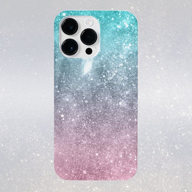 Abstrato de galáxia azul-aqua-rosa-ombre (Sparkle up and protect your phone with trendy faux sparkles phone case. )