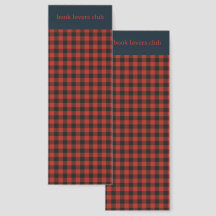 Abstrato de Gingham Negro Vermelho Xadrez de Buffa