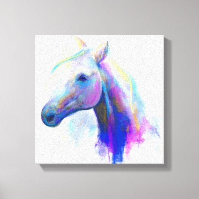 Abstrato de impressão de tela, cavalo de cabeça mu (Frente)