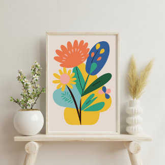 Abstrato de moderno Poster de Flor Botânico